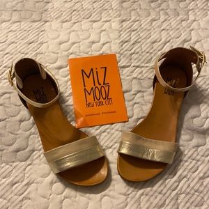 Miz Mooz Atlantic Cream and Gold Sandals